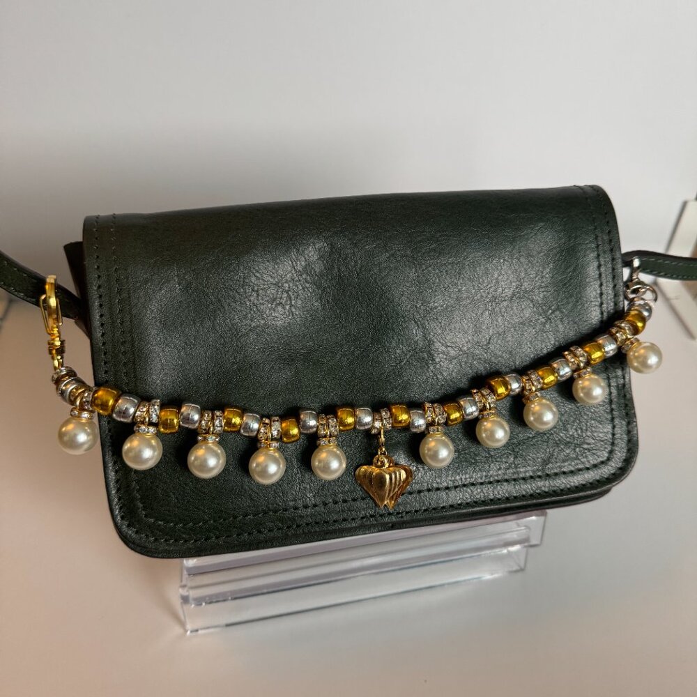 Pearl heart bag charm - Picture 4 of 8